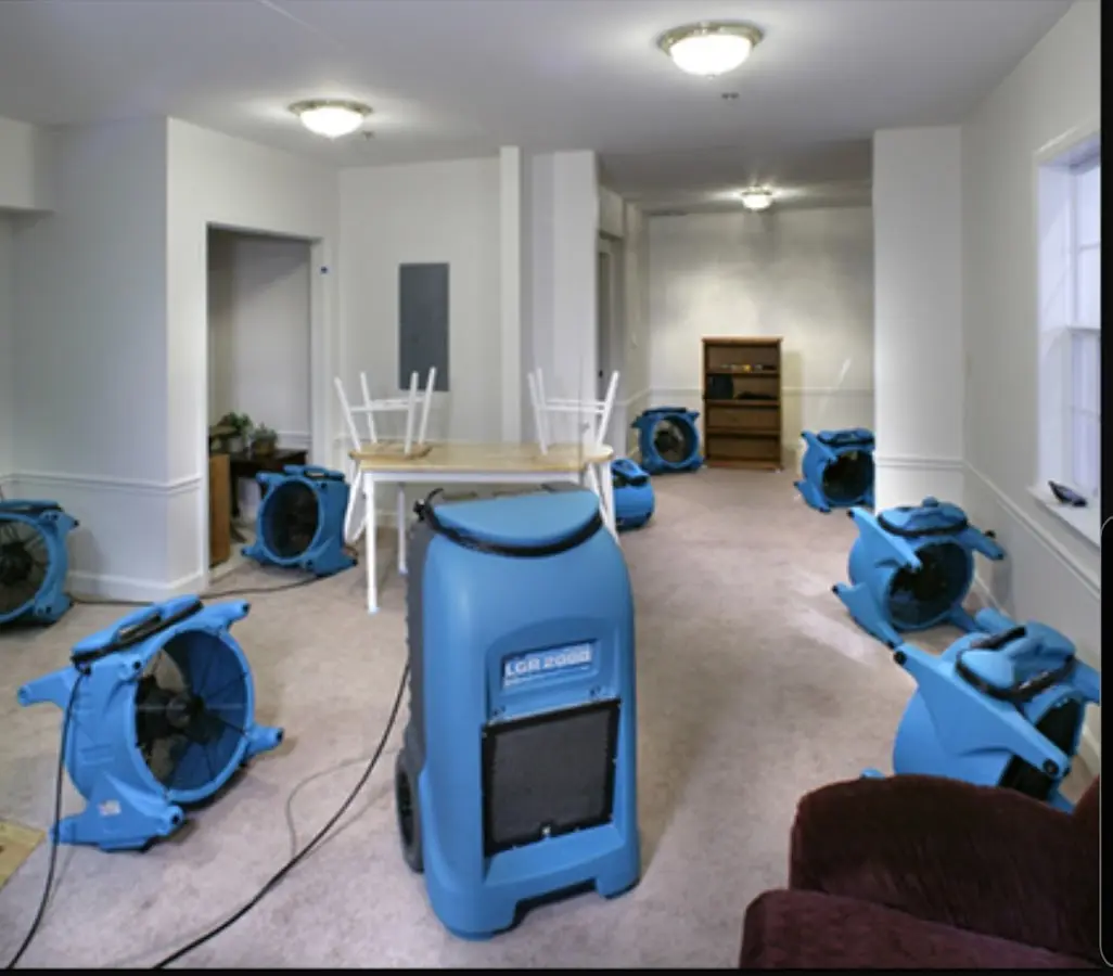 Air movers and dehumidifier setup for Water Extraction & Removal in Rossford